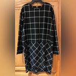 French Connection 'Fast Ciao' Windowpane Check Long Sleeve Shift Dress Size 12 Photo 6