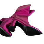 NEW INC Pink Snake Embossed Comfort Pointed Toe Block Heel Zip Photo 9
