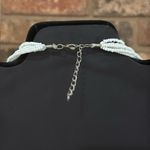 Vintage 6 Strand white seed bead necklaces with silver tone accent beads Photo 3