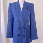 Worthington Vintage ‘90s Dark Periwinkle Checker Print Double Breasted Blazer Photo 0