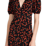 STAUD  Milla Poppy Field floral mini dress v neck summer size 12 Photo 0