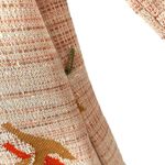 Herbert Levy Vintage 1940s Bird Print Orange Brown Textured Dress Pleats large Photo 7