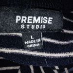 Premise  UK M Darkest Navy White Stripe Pullover Sweater Photo 4