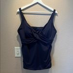 Lands’ End Women’s Navy Blue Underwire Criss cross Tankini Top Size 18 Photo 1