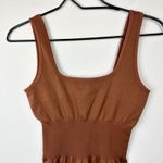 We Wore What  Ribbed Romper Brown Stretch Sleeveless Athleisure Pilates XS NWT Photo 5