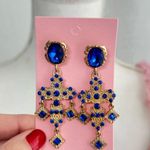 Forever 21 Rhinestone cross Blue and Gold Jewelry Set Photo 0