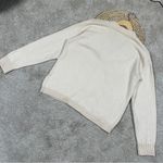 Joie  Button Front Cardigan Sweater Longsleeve V-Neck Soft Fuzzy Cozy in Beige L Photo 6