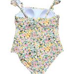 Kona Sol White Floral Swimsuit Ruffle Shoulder Detail Women's Large Photo 1