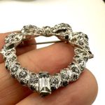 Silver tone rhinestone bow brooch Photo 1