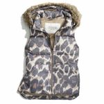 Coach NWOT Hooded Animal Print Down Puffer Vest with Removable Faux Fur Photo 0