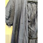 Old Navy ‎ navy blue wrap dress with embroidered flowers and ruffles NEW L Photo 2