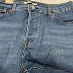 Levi's Wedgie Straight Stretch Denim Jeans 32 x 28 High Rise Cropped Distressed Photo 4