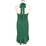 Hutch Halter Corset Floral Midi Dress Ruffle Hem Green Blue Size Medium Photo 7