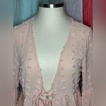 Kori  Cream Textured Tie-Front Top Photo 1