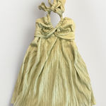 SheIn Braided Halter Gauze Open Green Mini Dress Sleeveless Size Small Photo 0