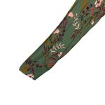 LOGO Green Floral Button Front V Neck Shark Bite Tunic Blouse Size L Photo 1