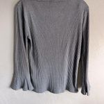 J.Crew Gray Ribbed Bell Sleeve Long Sleeve Top Photo 4