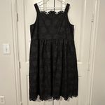 Talbots  Plus Black Lace Fit & Flare Square Neck Dress Sz 18W 18 Wide Photo 1