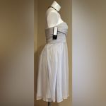 Ann Taylor Straples Light Gray Heart Shape Neckline Empire Waist Mini Dress SZ 2 Photo 2