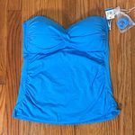Anne cole  Twist-Front Ruched Tankini Top Swimsuit Blue Size XL‎ NWT Photo 0