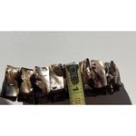 vintage Mother of pearl chunk Stretch Wire Bracelet Natural Boho Western Sz 7.5" Black Photo 9