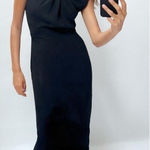 ZARA  MIDI Dress With Front Tie in Navy Blue Size XS Photo 0
