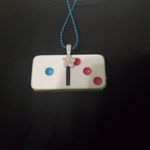 NIB Handmade Puppy Love Domino Necklace Orange Photo 3