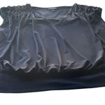 EXPRESS Polished Matte Jersey Ruched Banded Bottom Top Black Large blouse Photo 5