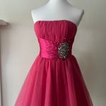 Formal Strapless Mini Dress Small Cocktail Dress Retro 50s Holiday Party Pink Photo 4