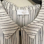 Ecru  100% Silk Black and White Striped Shirt Size L Photo 3