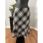 Anne Klein AK Women's Size 6 Check Embroidered Pleated Flair Lined Skirt Photo 1