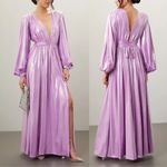 Bronx and Banco  Zoe Lame Gown Cocktail Maxi Dress Purple Size‎ XS Photo 1
