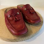 Brighton Vintage 90s Red Genuine Leather Italy Made Tassel Loafer Mule Size 8.5 Photo 11