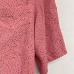 Equipment  Pink & Black Spotted Short Sleeve Button Down Oversized Blouse S Photo 4