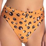 Red Carter Cheetah Print Bandeau High Waist Bikini Set Photo 1