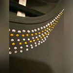 White Stag  Black Cotton Long Sleeve Crew Neck Pullover Bedazzled Orange Size XL Photo 4