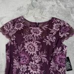 Alex Evenings  Dress Women 8 Plum Purple Floral Lace Sequin Sheath Cocktail Party Photo 4