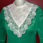 70s lace collar dress Green Photo 1