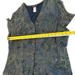 Jones New York  Silk Floral Paisley Blouse Lined V Neck Button Front Womens 18W Photo 8