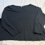 Cacique  Sexy Sensual Pajama Top Long Sleeve V Neck Black Women’s Size 18/20 Photo 0