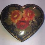 Russian Vintage Hand Painted Floral Heart Photo 1