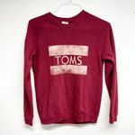 Toms Women Burgundy Red Long Sleev Crewneck Sweater Size Small Photo 0