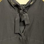 Madewell Black Silk & Gold Sequin Shoulder Accent Back Ribbon Cutout Dress Photo 10