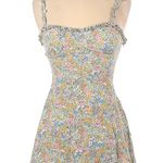 ZARA  Mini Floral Ruffle Strap Sweetheart Neckline Colorful Dress SZ L Photo 12
