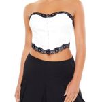 White Corset With Black Lace Photo 0