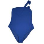 ONIA NWT $189 blue Jenna Asymmetric One Piece Swimsuit XL Photo 3