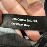 Mother of Pearl Navy White Plaid Velvet Tie Puff Sleeve Silk Blend Blouse Size 6 Blue Photo 8