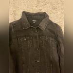 Buffalo David Bitton  Distressed Black Denim Jacket size medium Photo 3