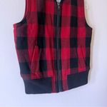 Madewell Buffalo Plaid Faux Sherpa Zip Up Vest Wool Women’s Size S Photo 3