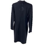 Outlander wool blend black beaded mock neck sweater dress vintage party cocktail Size M Photo 1